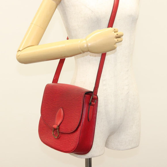 LOUIS VUITTON Epi Saint Cloud GM Shoulder Bag Red M52197 LV Auth 136259