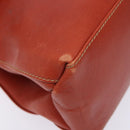 LOEWE Velazquez Hand Bag Leather 2way Red Gold Auth 136263-14