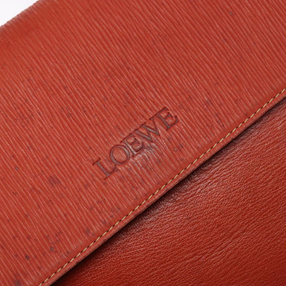 LOEWE Velazquez Hand Bag Leather 2way Red Gold Auth 136263