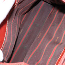 LOEWE Velazquez Hand Bag Leather 2way Red Gold Auth 136263-12