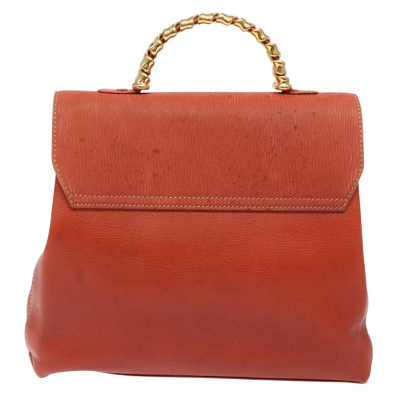 LOEWE Velazquez Hand Bag Leather 2way Red Gold Auth 136263