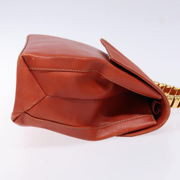 LOEWE Velazquez Hand Bag Leather 2way Red Gold Auth 136263