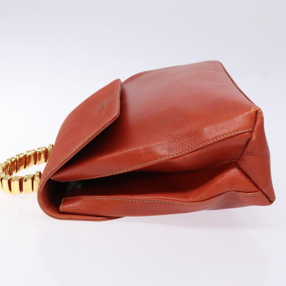 LOEWE Velazquez Hand Bag Leather 2way Red Gold Auth 136263