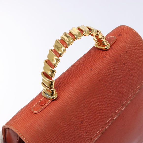 LOEWE Velazquez Hand Bag Leather 2way Red Gold Auth 136263