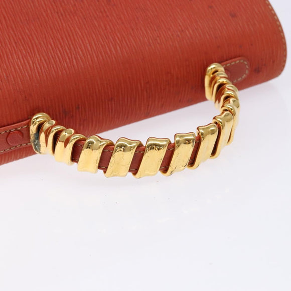 LOEWE Velazquez Hand Bag Leather 2way Red Gold Auth 136263