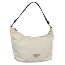 PRADA Shoulder Bag Nylon White Silver Auth 136266-1