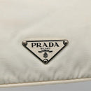 PRADA Shoulder Bag Nylon White Silver Auth 136266-18
