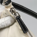 PRADA Shoulder Bag Nylon White Silver Auth 136266-19