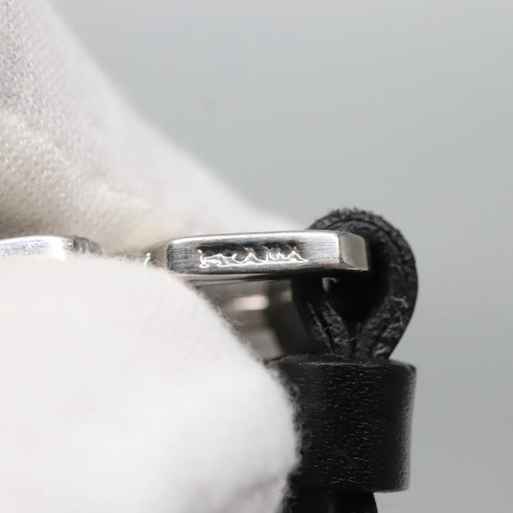 PRADA Shoulder Bag Nylon White Silver Auth 136266