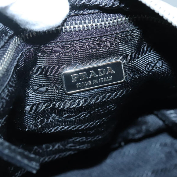 PRADA Shoulder Bag Nylon White Silver Auth 136266