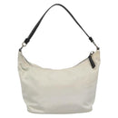 PRADA Shoulder Bag Nylon White Silver Auth 136266-2