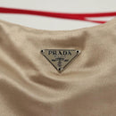 PRADA Hand Bag Satin Beige Auth 136267-17