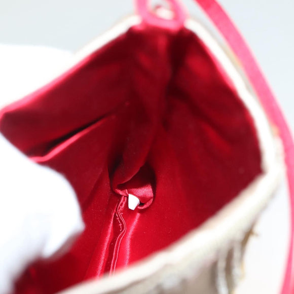 PRADA Hand Bag Satin Beige Auth 136267