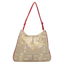 PRADA Hand Bag Satin Beige Auth 136267-2