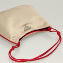 PRADA Hand Bag Satin Beige Auth 136267-6