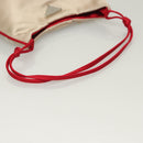 PRADA Hand Bag Satin Beige Auth 136267-7
