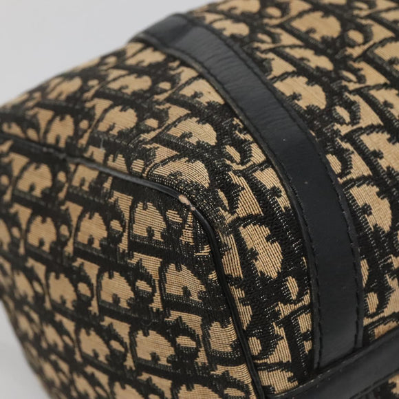 Christian Dior Trotter Canvas Boston Bag Navy Silver Auth 136274