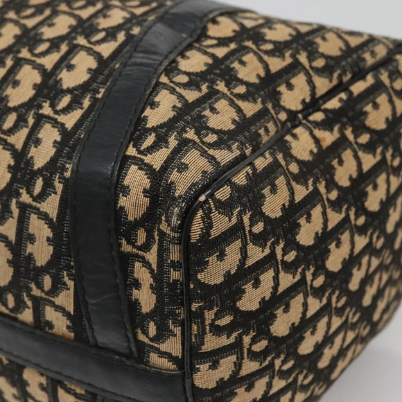 Christian Dior Trotter Canvas Boston Bag Navy Silver Auth 136274