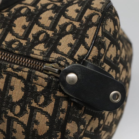 Christian Dior Trotter Canvas Boston Bag Navy Silver Auth 136274