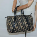 Christian Dior Trotter Canvas Boston Bag Navy Silver Auth 136274-19