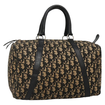 Christian Dior Trotter Canvas Boston Bag Navy Silver Auth 136274