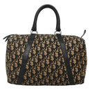 Christian Dior Trotter Canvas Boston Bag Navy Silver Auth 136274-13