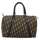Christian Dior Trotter Canvas Boston Bag Navy Silver Auth 136274-2
