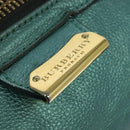 BURBERRY Protham Hand Bag Leather Blue Gold Auth 136277-10