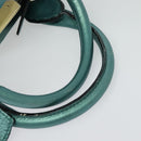 BURBERRY Protham Hand Bag Leather Blue Gold Auth 136277-7