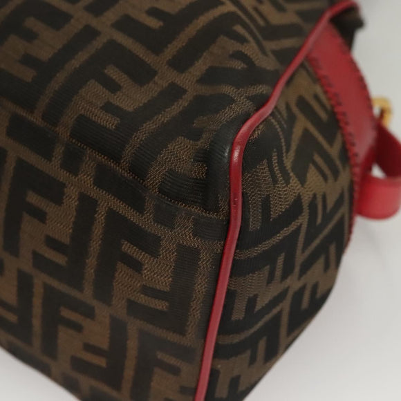 FENDI Zucca Canvas Tote Bag Black Gold Brown Auth 136284