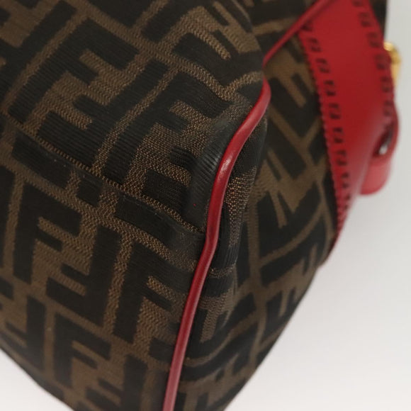 FENDI Zucca Canvas Tote Bag Black Gold Brown Auth 136284