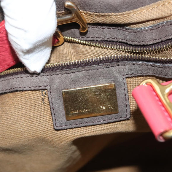 FENDI Zucca Canvas Tote Bag Black Gold Brown Auth 136284