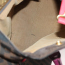 FENDI Zucca Canvas Tote Bag Black Gold Brown Auth 136284-11