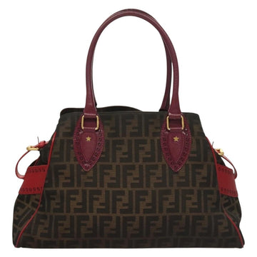 FENDI Zucca Canvas Tote Bag Black Gold Brown Auth 136284 - 0