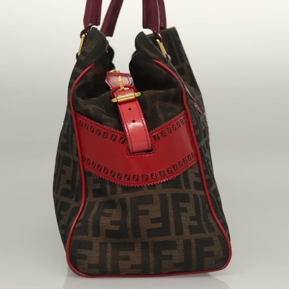 FENDI Zucca Canvas Tote Bag Black Gold Brown Auth 136284
