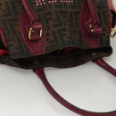FENDI Zucca Canvas Tote Bag Black Gold Brown Auth 136284-6