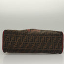 FENDI Zucca Canvas Tote Bag Black Gold Brown Auth 136284-5