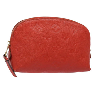 LOUIS VUITTON Monogram Empreinte Pochette Cosmetic PM Red M69414 LV Auth 136290