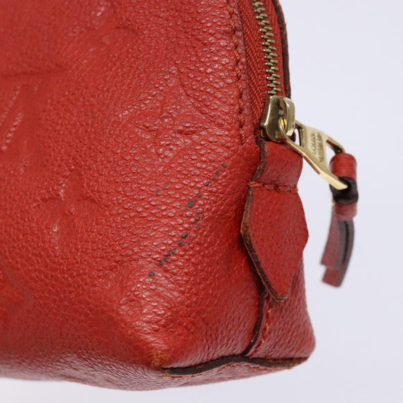 LOUIS VUITTON Monogram Empreinte Pochette Cosmetic PM Red M69414 LV Auth 136290