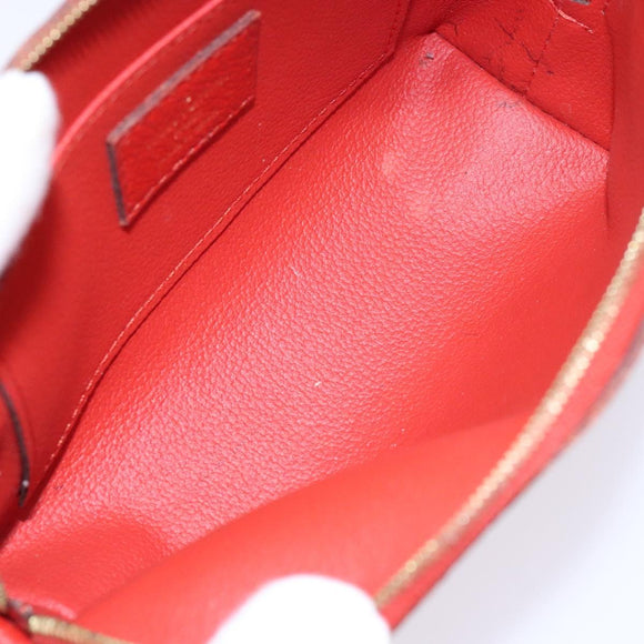 LOUIS VUITTON Monogram Empreinte Pochette Cosmetic PM Red M69414 LV Auth 136290