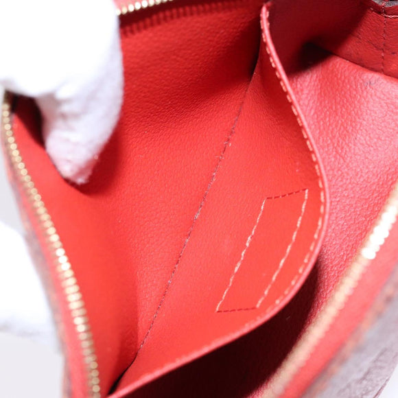 LOUIS VUITTON Monogram Empreinte Pochette Cosmetic PM Red M69414 LV Auth 136290