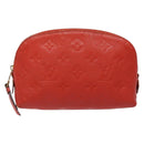 LOUIS VUITTON Monogram Empreinte Pochette Cosmetic PM Red M69414 LV Auth 136290-13