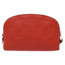 LOUIS VUITTON Monogram Empreinte Pochette Cosmetic PM Red M69414 LV Auth 136290-2