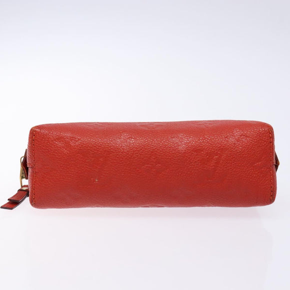LOUIS VUITTON Monogram Empreinte Pochette Cosmetic PM Red M69414 LV Auth 136290