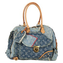 LOUIS VUITTON Monogram Denim Patchwork Bowery Tote Bag Blue M95376 Auth 136291V-1