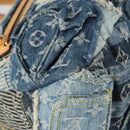 LOUIS VUITTON Monogram Denim Patchwork Bowery Tote Bag Blue M95376 Auth 136291V-16