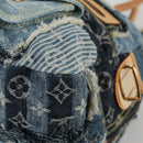 LOUIS VUITTON Monogram Denim Patchwork Bowery Tote Bag Blue M95376 Auth 136291V-17