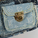 LOUIS VUITTON Monogram Denim Patchwork Bowery Tote Bag Blue M95376 Auth 136291V-18