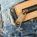 LOUIS VUITTON Monogram Denim Patchwork Bowery Tote Bag Blue M95376 Auth 136291V-21