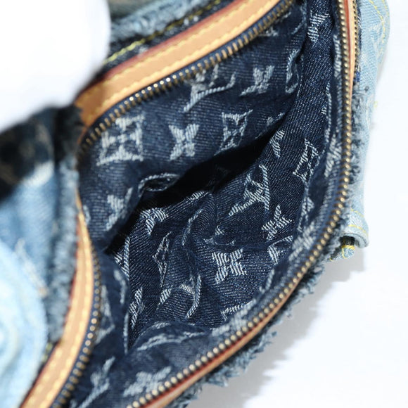 LOUIS VUITTON Monogram Denim Patchwork Bowery Tote Bag Blue M95376 Auth 136291V